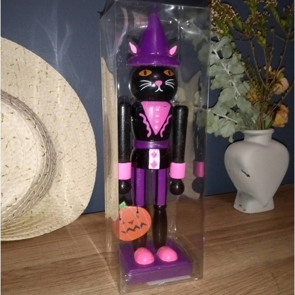 Hobby Lobby Holiday Last One Halloween Cat Wooden Nutcracker Poshmark